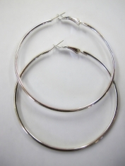 Large Silver Hoop Earrings - Jewelry
