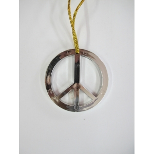 Silver Peace Sign Necklace - 60s Hippie Necklace