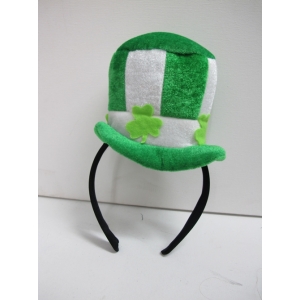 Mini Striped Green and White Hat with Headband 