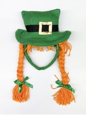 St. Patrick's Day Hat on Headband with Hair