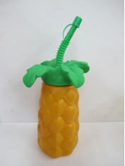 Pineapple Cups with Straw - Hawaiian Party Accessories