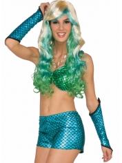 Mermaid Booty Shorts Blue - Mermaid Costumes