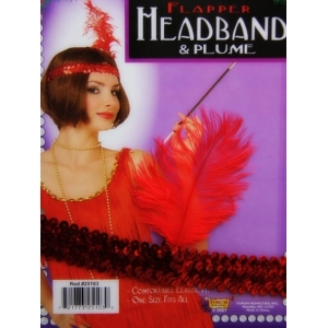 20's Headpiece Red - Costume Accessories