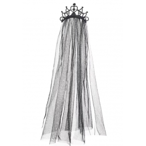 Black Veil with Tiara - Halloween Costume Headpiece