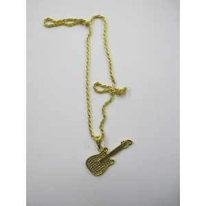 Gold Gitar and Chain - Bling Necklaces