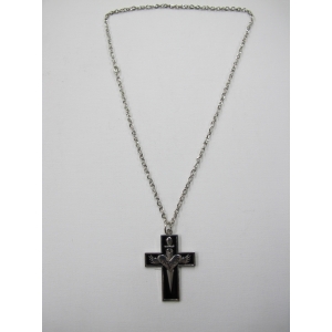 Silver Bling Necklace with Cross