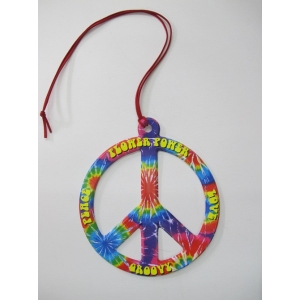 Jumbo Peace Sign Necklace - 60s Hippie Necklace