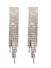 Silver Rhinestone Earring - Costume Earring