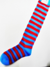 Blue/Red Striped Knee-high Socks