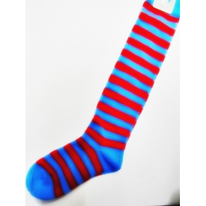 Blue/Red Striped Knee-high Socks