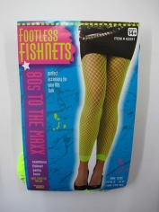 Neon Green Footless Fishnet Stockings