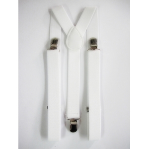 White Suspenders - Costume Accessories