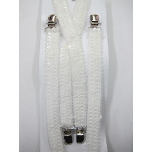 White Sequin Suspenders