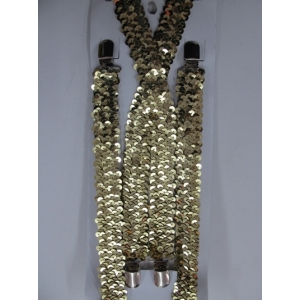 Gold Sequin Suspenders