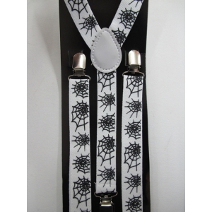 White Suspenders with Spiders