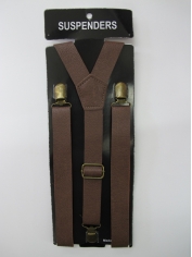 Brown Leather Look Suspenders
