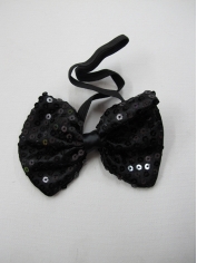 Black Sequin Bow Tie
