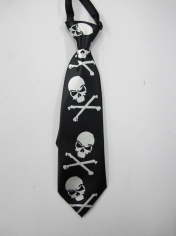 Black Tie with White Skulls