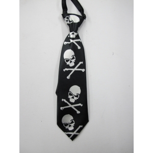 Black Tie with White Skulls