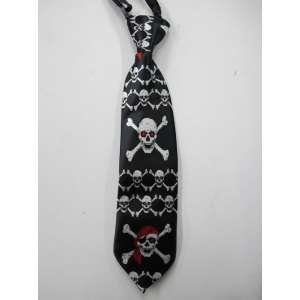 Black Tie with Skulls and Crossbones