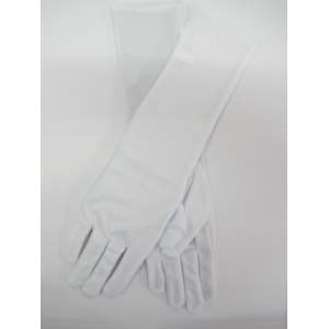 Elbow Length White Gloves - Costume Accessories