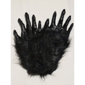 Black Furry Gloves - Halloween Costume Accessories
