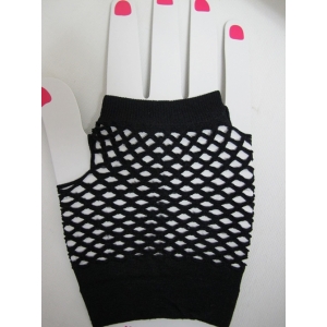 Black Short Mesh Gloves Fishnet Gloves - 80s Costume Gloves