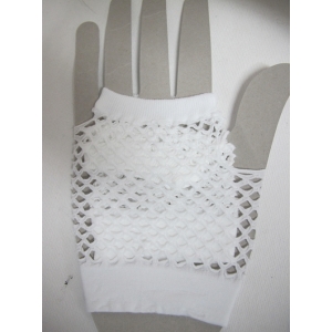 White Short Mesh Gloves Fishnet Gloves - 80s Costume Gloves