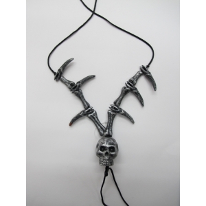Silver Skull Teeth Necklace - Plastic Toys