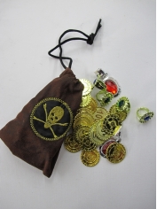 Pirate Jewelry with Brown Bag - Plastic Toys