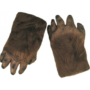 Brown Furry Gloves Werewolf Gloves - Werewolf Costume Gloves