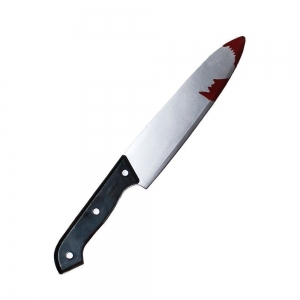 Realistic Bloody Butchers Knife Kichen Knife - Halloween Costume Weapons