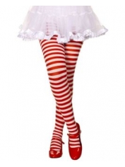 Girl Red and White Striped Tights - Kids Socking	