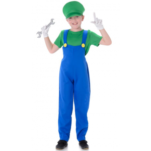 Kids Plumber Costume Green Plumber Boy Costume - Kids Book Week Costumes 