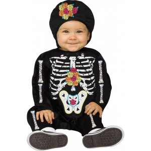 Infant Toddler Day of the Dead Costumes Baby Bones Costume - Kids Halloween Costumes