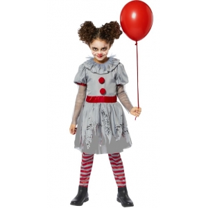 Children Girl Creepy Clown Costume - Kids Halloween Costumes