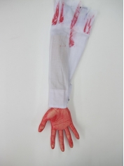 Bloody Severed Arm with White Sleeve - Halloween Decorations