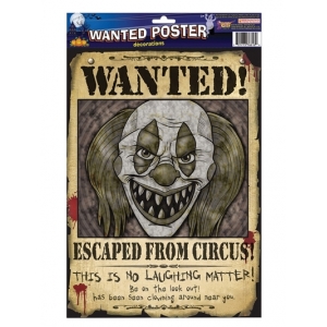 Wanted Poster Clown - Halloween Decorations