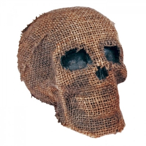 Burlap Skull with Jaw - Halloween Decorations