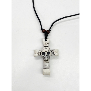Skull Cross Necklace - Halloween Costume Necklace