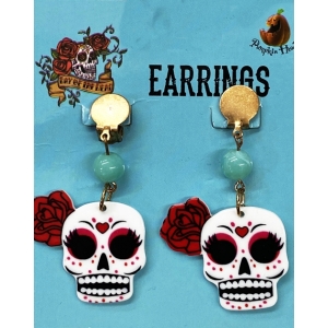 Sugar Skull Earrings - Halloween Costume Earrings