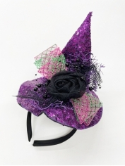 Witch Costume Purple Mini Witch Hat - Halloween Witches Hat