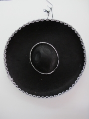 Black Mexican Hat with Silver Trim