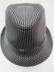 Gray Trilby with White Strips