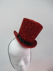 Red Glitter Mini Top Hat