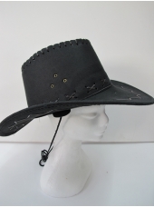 Black Cowboy Hat with Trim