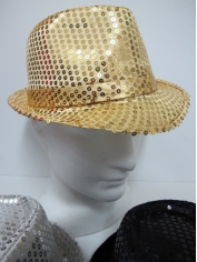 Gold Sequin Trilby Hat Black Sequin Trilby Hat Silver Trilby Hat - Fedora Hat