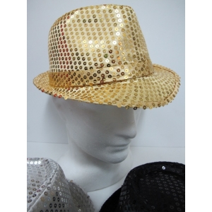 Gold Sequin Trilby Hat Black Sequin Trilby Hat Silver Trilby Hat - Fedora Hat
