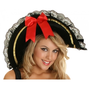 Pirate Hat Felt with Lace Trim