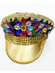 Rainbow Flip Hat with Rhinestones - Mardi Gras Hats